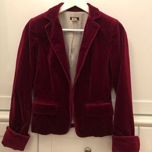 J. Crew Wine Color Velvet Blazer